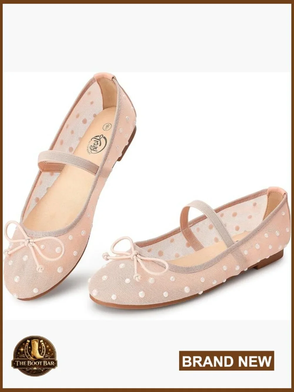 Round Toe Ballet Flats with Elastic Strap Bowknot Comfortable Dress Shoes
